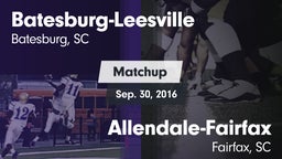 Matchup: Batesburg-Leesville vs. Allendale-Fairfax  2016