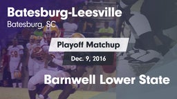 Matchup: Batesburg-Leesville vs. Barnwell Lower State 2016