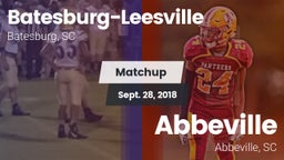 Matchup: Batesburg-Leesville vs. Abbeville  2018