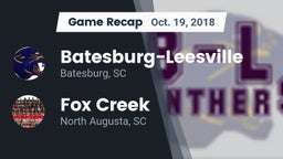 Recap: Batesburg-Leesville  vs. Fox Creek  2018