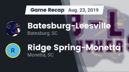 Recap: Batesburg-Leesville  vs. Ridge Spring-Monetta  2019