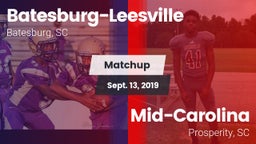 Matchup: Batesburg-Leesville vs. Mid-Carolina  2019