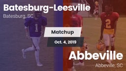 Matchup: Batesburg-Leesville vs. Abbeville  2019