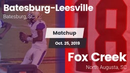 Matchup: Batesburg-Leesville vs. Fox Creek  2019