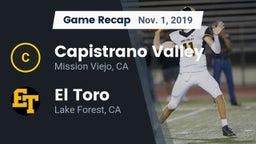 Recap: Capistrano Valley  vs. El Toro  2019
