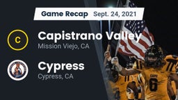 Recap: Capistrano Valley  vs. Cypress  2021