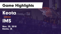 Keota  vs IMS Game Highlights - Nov. 20, 2018