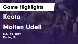 Keota  vs Molten Udell Game Highlights - Feb. 13, 2019