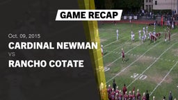 Recap: Cardinal Newman  vs. Rancho Cotate 2015