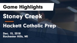 Stoney Creek  vs Hackett Catholic Prep Game Highlights - Dec. 15, 2018