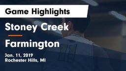 Stoney Creek  vs Farmington Game Highlights - Jan. 11, 2019