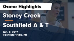 Stoney Creek  vs Southfield A & T Game Highlights - Jan. 8, 2019