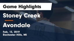 Stoney Creek  vs Avondale  Game Highlights - Feb. 13, 2019
