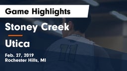 Stoney Creek  vs Utica  Game Highlights - Feb. 27, 2019