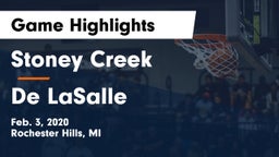 Stoney Creek  vs De LaSalle Game Highlights - Feb. 3, 2020