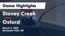 Stoney Creek  vs Oxford  Game Highlights - March 3, 2020