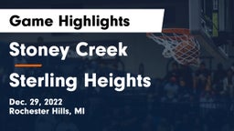 Stoney Creek  vs Sterling Heights  Game Highlights - Dec. 29, 2022