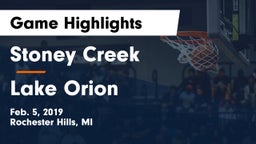 Stoney Creek  vs Lake Orion  Game Highlights - Feb. 5, 2019