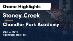 Stoney Creek  vs Chandler Park Academy Game Highlights - Dec. 3, 2019