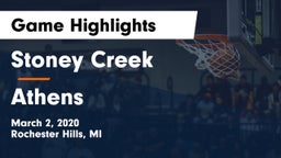 Stoney Creek  vs Athens  Game Highlights - March 2, 2020