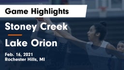 Stoney Creek  vs Lake Orion  Game Highlights - Feb. 16, 2021