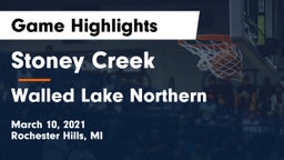 Stoney Creek  vs Walled Lake Northern  Game Highlights - March 10, 2021