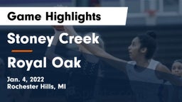 Stoney Creek  vs Royal Oak  Game Highlights - Jan. 4, 2022