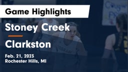 Stoney Creek  vs Clarkston  Game Highlights - Feb. 21, 2023