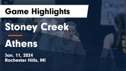 Stoney Creek  vs Athens  Game Highlights - Jan. 11, 2024