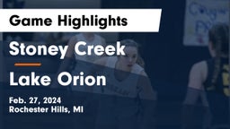 Stoney Creek  vs Lake Orion  Game Highlights - Feb. 27, 2024