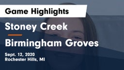 Stoney Creek  vs Birmingham Groves Game Highlights - Sept. 12, 2020