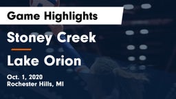Stoney Creek  vs Lake Orion Game Highlights - Oct. 1, 2020
