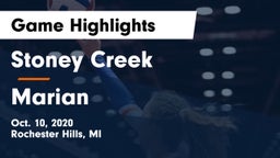 Stoney Creek  vs Marian  Game Highlights - Oct. 10, 2020