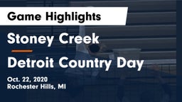 Stoney Creek  vs Detroit Country Day  Game Highlights - Oct. 22, 2020