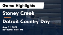 Stoney Creek  vs Detroit Country Day  Game Highlights - Aug. 21, 2021
