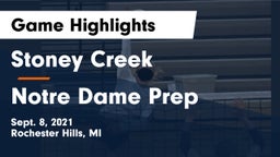 Stoney Creek  vs Notre Dame Prep  Game Highlights - Sept. 8, 2021