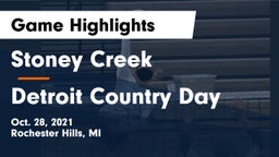 Stoney Creek  vs Detroit Country Day  Game Highlights - Oct. 28, 2021