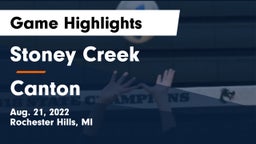Stoney Creek  vs Canton  Game Highlights - Aug. 21, 2022