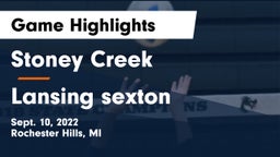 Stoney Creek  vs Lansing sexton Game Highlights - Sept. 10, 2022