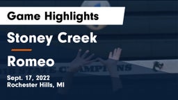 Stoney Creek  vs Romeo  Game Highlights - Sept. 17, 2022