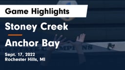 Stoney Creek  vs Anchor Bay  Game Highlights - Sept. 17, 2022