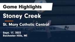 Stoney Creek  vs St. Mary Catholic Central  Game Highlights - Sept. 17, 2022