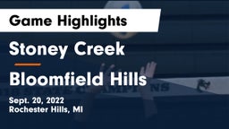 Stoney Creek  vs Bloomfield Hills  Game Highlights - Sept. 20, 2022