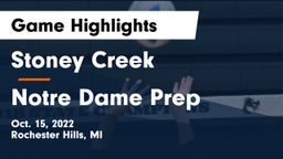 Stoney Creek  vs Notre Dame Prep  Game Highlights - Oct. 15, 2022
