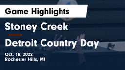 Stoney Creek  vs Detroit Country Day  Game Highlights - Oct. 18, 2022
