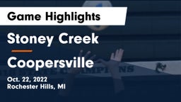 Stoney Creek  vs Coopersville  Game Highlights - Oct. 22, 2022
