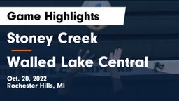 Stoney Creek  vs Walled Lake Central  Game Highlights - Oct. 20, 2022