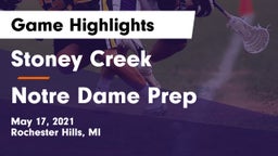 Stoney Creek  vs Notre Dame Prep  Game Highlights - May 17, 2021