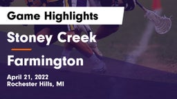 Stoney Creek  vs Farmington  Game Highlights - April 21, 2022