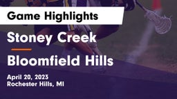 Stoney Creek  vs Bloomfield Hills  Game Highlights - April 20, 2023